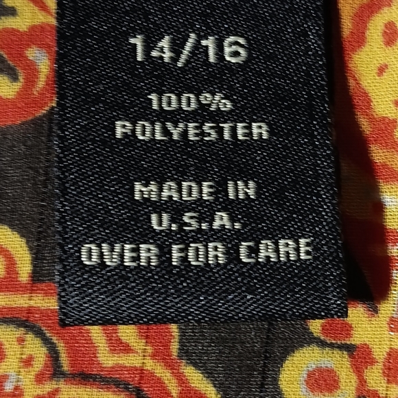 Lane Bryant EUC Women's Bell Sleeve Blouse Size 14/16, Burnt Orange Pattern - Picture 7 of 8